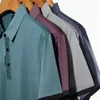 Mens Polos Polo Shirt Men Summer High Quality Mens Shortsleeved Polo Ice Silk Business Casual 230823