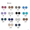 Oorring terug 8 mm 12 mm mooie handgemaakte hars rond druzy oorbellen trendy eenvoudige roestvrijstalen toongroothandel steen voor dame cadeau dr othpu