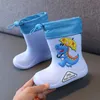 Bottes Dessin animé dinosaure imperméable chaussures pour enfants enfants bottes de pluie EVA bottes de pluie enfant en bas âge bébé garçons chaussures d'eau chaussettes en coton amovibles L0824