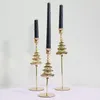 Candle Holders Gold Black Christmas Luxury Metal Candlestick For Party Stand Wedding Candelabra Home Dinner Table Decor