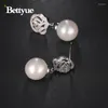 Studörhängen Bettyue Märke Fashion Charm Flower Jewelry Zircon Rose Pearl For Woman Wedding Party Gothic Gift