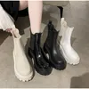 Bot kadın ayak bileği kadın motosiklet platformu sonbahar kış slip-on ayakkabı bayanlar rahat deri moda ayakkabı 2023