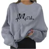 Hoodies للسيدات النساء غير الرسمي الطويل الأكمام جولة رقبة بلوزات نبضات نبضات القمصان الفضفاضة 3 4 قمم الصيف جونيورز