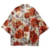 Vêtements ethniques Streetwear Fleur Imprimé Haori Chemises Mode Hommes Femmes Cardigan Tops Plage Yukata Vêtements Japonais Kimono Plus Taille 6XL