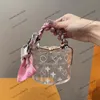 23SS Womens Luxurys Designers Totes Bag Acrylic Transparent Handbags Shouder Crossbody Women Handbag Pouch Purse Original metal Messenger Bag 12CM