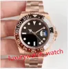 Top -Quality -Männer Watch Ceramic Ring Automatic Mechanical Watch Rose Gold Cal 3186 Bewegung 40 mm 904L Sapphire GMT wasserdichte Mann Armbanduhr mit Box