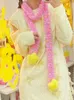 Lenços harajuku y2k meninas adorável rosa azul amarelo estrela macia malha de malha de rua 230823
