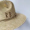 Berets Beach Hat Punk Pearl Chain DIY Concave Crown Sun Korean Letter Men's and Women's Candy Color 230823