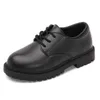 Flat Shoute Boys Shoess Дети кожаная обувь для больших детей подростки размером 27-38 для Big Boy Formal Wedding Shoes British Style Simple Black L0824