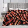 Blankets Creative Personalized Hamburger Pizza Meat Food Blanket Soft Cozy Warm Throw Blankets Plush Bed Sheet Bedspread Sofa R230824