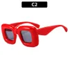 Солнцезащитные очки Y2K Square Candy Coland Kids Shades Uv400 Дизайнер модных брендов мальчики девочки красный желтый панк -глаз 230824