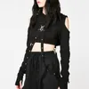 Kobiety swetry dla kobiet streetwear gotyk seksowne puste puste bluzy harajuku punk długi rękaw Crop Hip Hop Pas Autumn