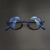 サングラスフレーム日本の純粋なヴィンテージラウンドメガネアンチブルー近視処方光学読み取り眼鏡4mペクタクル230823