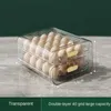 Double Layer Automatic Slide Eggs Storage Box Fridge Transparent Egg Tray Container Basket Container Dispenser Fresh-keeping HKD230812