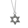 Kedjor Fashionabla europeiska och amerikanska kreativa personlighet Hip-Hop Titanium Steel Necklace Men's Retro Hexagram Pendant