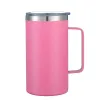 24oz 680ml Insulated Coffee Mug with Lid, Stainless Steel Coffee Cup, Double Wall Vacuum Coffee Tumbler with Handle