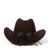 SBOY HATS 2 Rozmiar Kobiety Mężczyźni Hollow Western Cowboy Hat with Tauren Belt Winter Jumn Jazz Outback Toca Sombrero Cap 5658cm 230823