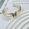 Bracelet classique incrusté de Zircon, papillon, Animal, couleur or, ouvert pour femmes, bijoux de charme polyvalents, 2023