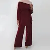 Pantalon deux pièces pour femmes, costume musulman, mode, grande jambe Large, à lacets, arabe, Islam, turquie, ensemble 2 pièces