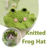 Costumes de chat fournitures de laine coiffure en forme de grenouille couvre-chef pour chaton tricoté dessins animés accessoires pour animaux de compagnie mignon chiot chapeau à la main Cosplay