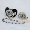 모바일# Mobiles Miyocar Blue Bling Pacifier 및 Clip Set Chain Holder Colorf Lovely Aeye C 230615 Drop Delivery Baby Kids Maternity DH2FE