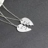 Pendant Necklaces 2pcs/set Heart Shaped Splicing Necklace "You Are My Person"Necklace Fashion Couple Love Gift For Friend