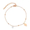 Braccialetti di fascino Design semplice amore foglia e bracciale cristallino per donne in acciaio inossidabile piccoli gioielli alla moda di moda all'ingrosso