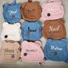 Ryggsäckar personliga broderade småbarn ryggsäck väska lätt plysch björn barn anpassad namn gåva för pojkar flickor damer 230823