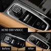 Merkez Konsol Dişli Değiştirme Çerçevesi Dekorasyon Kapağı Volvo için Trim XC90 S90 V90 2016-18 Chrome ABS199S