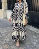 Basic Casual Kleider gedruckt Long Dres Spring Summer Sleeve Falten Sie Dres Mode Retro Bohemian Kleid 230823