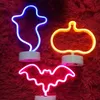 Kürbis Neonschild Herbst Kürbisleuchten Halloween Kürbis Tisch Neon LED LED Leuchten für Bar Room Halloween Party Dekorationen