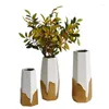 Vazolar Modern Basit Elektrapan Seramik Altın Vazo Işık Lüks Ev Oturma Odası Masaüstü Çiçek Düzenleme Konteyner Dekorasyon