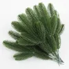 Decorative Flowers 6pcs Greenery Christmas Accessories Artificial Green Leaves Plants Pine Branches Simulation Needles