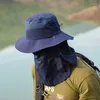 Boinas Multiusos Secado rápido Pescador Cap para mujeres Hombres Verano UV Protección del cuello Sun Bucket Hat Masculino Senderismo al aire libre Sombreros de pesca