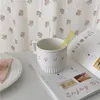 Tasses coréennes mignonnes avec poignée en cerise, tasse à café pour fille, lait nordique, petit déjeuner, cadeau d'anniversaire en céramique, tasse d'eau personnalisée