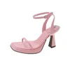 Sandaler 2023 Womans Pink Ladies Platform High Heels Sandalias Shoes for Women Bluckle Summer Casual Black Beach White