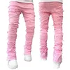 Jeans pour hommes Déchiré Empilé En détresse Détruit Skinny Demin Pantalon Slim Fit Pantalon Esthétique Fée Shorts Streetwear