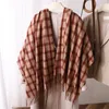 スカーフ秋の男性のための秋の冬濃い温かいスカーフファッションラップ格子縞の韓国のネッカチーフソフトヘッドスカーフヒジャーブタッセルショール230823