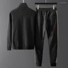 Men's Tracksuits Mens Duas peças conjuntos de letra de bordado de abelhas impressas de bordado de zíper Longo Longo Autumn Winter Tracksuit Men Roupas Roupas