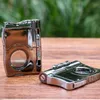 Cross-border new stainless steel multi-function cigar cutter cigar puncher double drill bit puncher cigar cutter