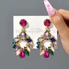 Stud Déclaration Grande Goutte Dangle Boucles D'oreilles Pour Femmes Coloré Lustre En Cristal Designer De Luxe De Mariage De Bal Bijoux 230823