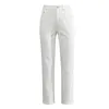 Kvinnors jeans 2023 rak fat för kvinnor Slim Elastic Soft 9point Pencil Pants Off White Vintage 230823