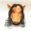 Party Masks Horror Latex Pig Head Mask Masquerade Costume Animal Cosplay Full Face Latex Mask Halloween Party Decoration Scary Mask 230823