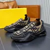 Elegant varumärkesflödesmän sneakers skor glid på stretch mesh tyg brun vit tränare fest bröllop gummi sula skateboard gå eu38-46 med låda