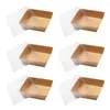 Dinnerware 50pcs Bakery Boxes Transparent Cake Box Cupcake Container Carrier Holder For Pastries Pie Cupcakes