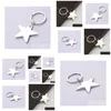 Keychains Lanyards Nieuwheid Star -vormige metalen sleutelhangers Aangepast logo voor geschenken Drop levering mode -accessoires OT0WA