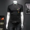 2023 Nieuwe heren met korte mouwen Tops katoenpolo shirts borduursel trend plus size zomer revers gedrukt Undershirts211j