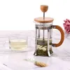 Pressa francese Copertura ecologica di bambù ecologica per caffettiere da tè per tè filtro percolatori pressa Coffee Kettle Pot in vetro Teleme di vetro C1030298U