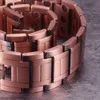 Bangle armband magnetiska armband man ren koppar 21 mm bred kedja länk fast koppar magnetiska armband läkande energimycken för män 230824