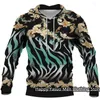 Herren Hoodies Fashion Leopard Print für Herster Herbst Winter Kapuzejacke Fleece vielseitige Sweatshirts Langarmer übergroße Pullover